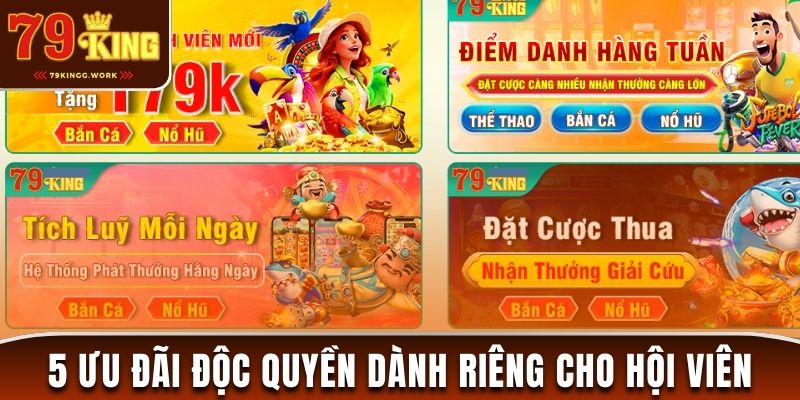 5 ưu đãi độc quyền dành riêng cho hội viên siêu nổ hũ 79King